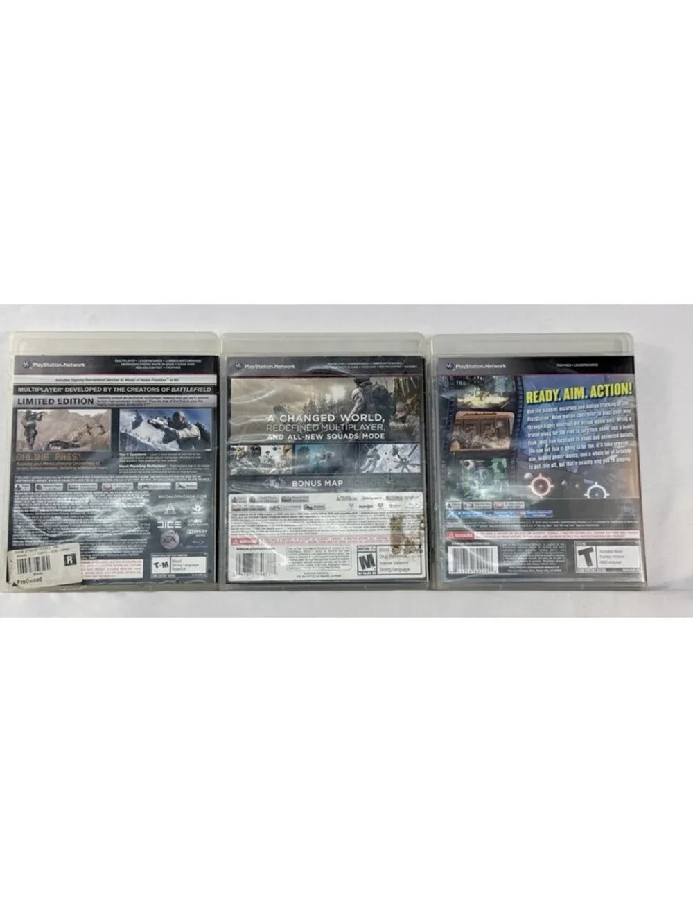 Call of Duty Ghosts, The Shoot, Medal of Honor Sony PlayStation PS3 Lot of 3
